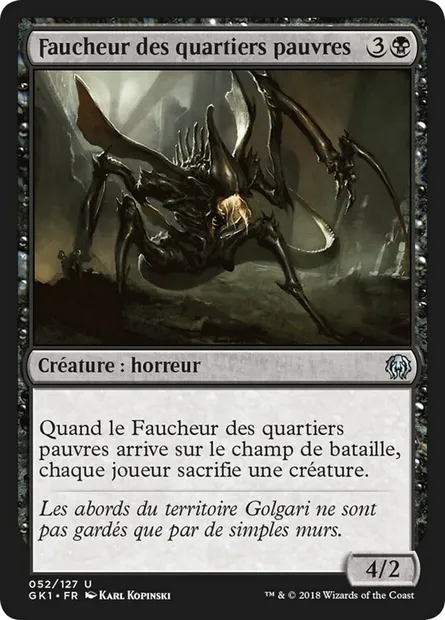 Faucheur des quartiers pauvres, carte Magic GK1 52 — extension GRN Guild Kit