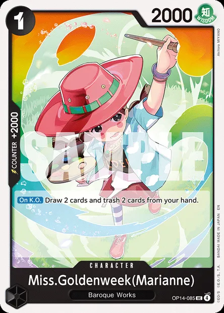Miss.Goldenweek(Marianne), One Piece card OP14-085 — THE AZURE SEA’S SEVEN set
