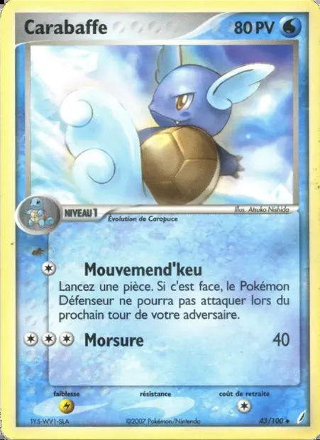 Carabaffe, carte Pokémon CG 43 — extension EX Gardiens de Cristal