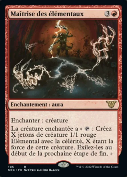 Maîtrise des élémentaux, carte Magic NEC 105 — extension Neon Dynasty Commander
