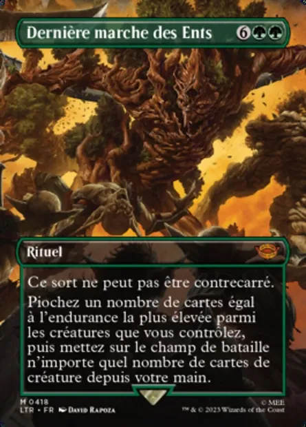 Dernière marche des Ents, carte Magic LTR 418 — extension Le Seigneur des Anneaux : chroniques de la Terre du Milieu
