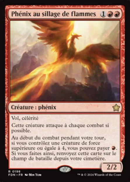 Phénix au sillage de flammes, carte Magic FDN 198 — extension Foundations
