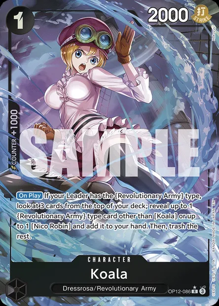 Koala, One Piece card OP12-086 — LEGACY OF THE MASTER set
