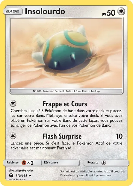 Insolourdo, carte Pokémon CES 110 — extension Tempête Céleste