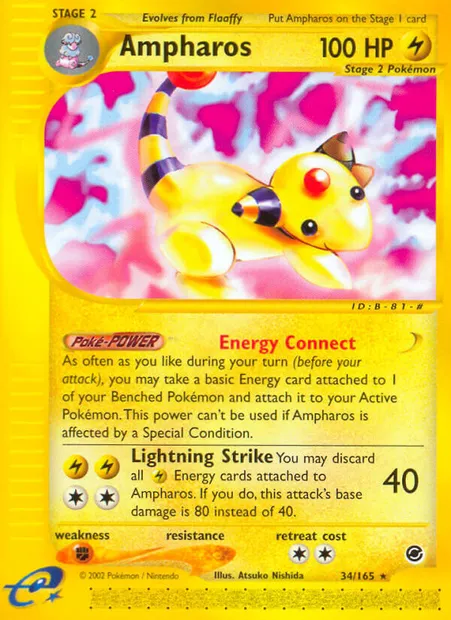 Ampharos, Pokémon card EX 34 — Expedition Base Set set