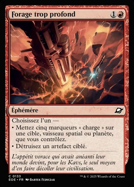 Forage trop profond, carte Magic EOE 133 — extension Edge of Eternities