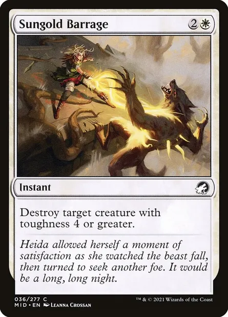Sungold Barrage, Magic card MID 36 — Innistrad: Midnight Hunt set
