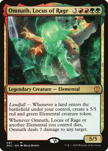 Omnath, Locus of Rage, Magic card ZNC 97 — Zendikar Rising Commander set