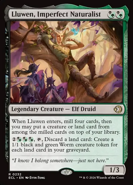 Lluwen, Imperfect Naturalist, Magic card ECL 232 — Lorwyn Eclipsed set