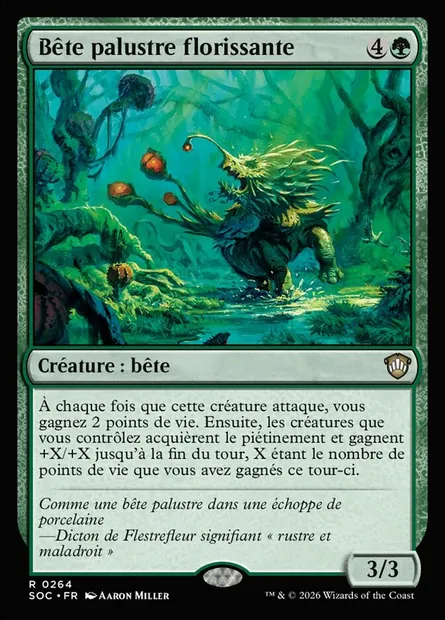 Bête palustre florissante, carte Magic SOC 264 — extension Secrets of Strixhaven Commander
