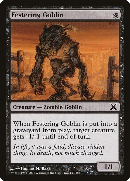 Festering Goblin, Magic card 10E 143 — Tenth Edition set