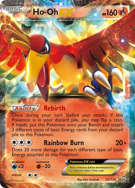 Ho-Oh-EX, Pokémon card DRX 22 — Dragons Exalted set
