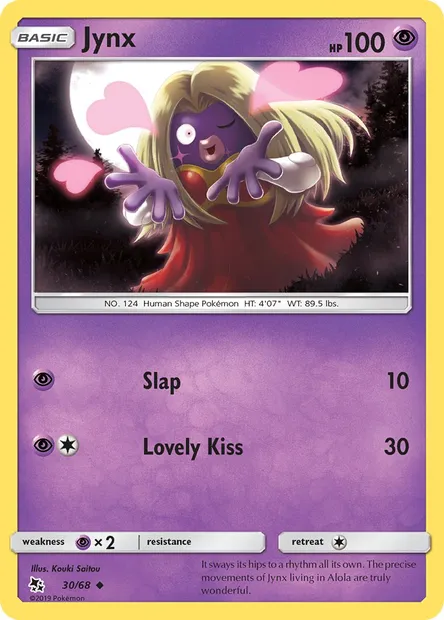 Jynx, Pokémon card HIF 30 — Hidden Fates set