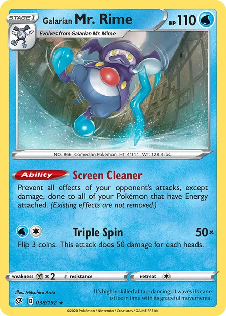 Galarian Mr. Rime, Pokémon card RCL 38 — Rebel Clash set