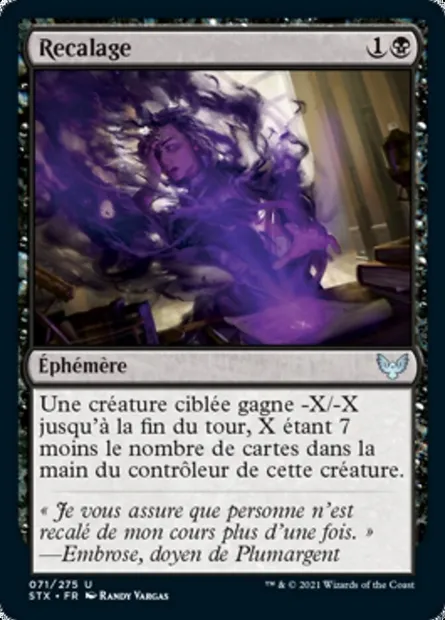 Recalage, carte Magic STX 71 — extension Strixhaven: l'Académie des Mages