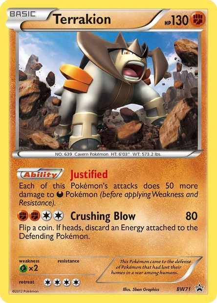 Terrakion, Pokémon card BW 71 — BW Black Star Promos set