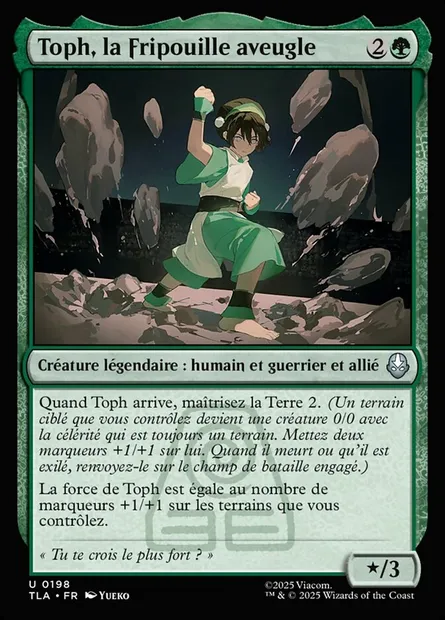 Toph, la Fripouille aveugle, carte Magic TLA 198 — extension Avatar: The Last Airbender