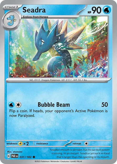 Seadra, Pokémon card PAR 031 — Paradox Rift set