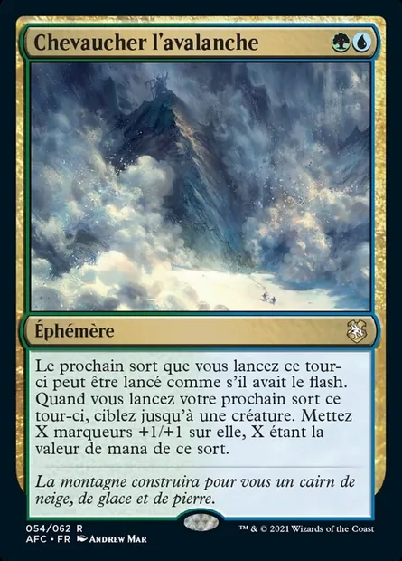 Chevaucher l'avalanche, carte Magic AFC 54 — extension Forgotten Realms Commander