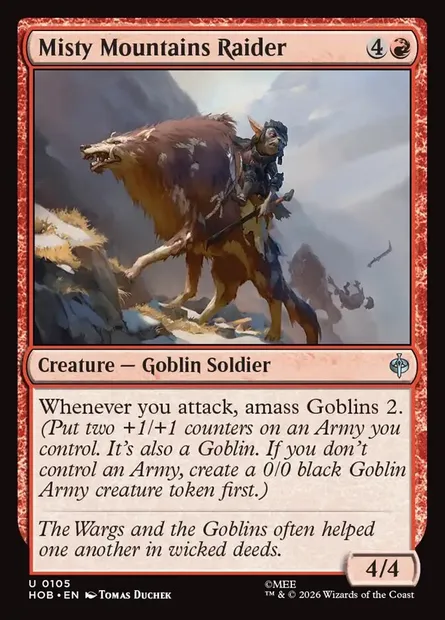 Misty Mountains Raider, Magic card HOB 105 — The Hobbit set