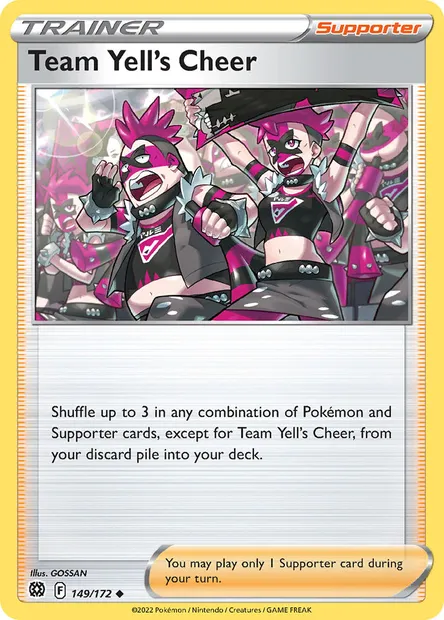 Team Yell's Cheer, Pokémon card BRS 149 — Brilliant Stars set