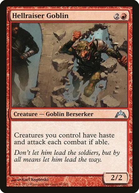 Hellraiser Goblin, Magic card GTC 95 — Gatecrash set