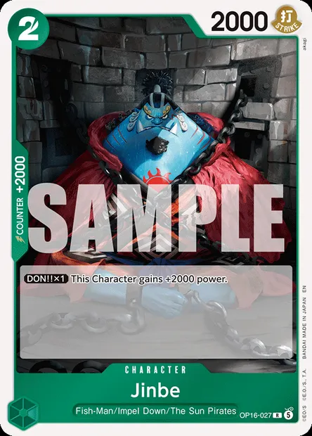 Jinbe, One Piece card OP16-027 — THE TIME OF BATTLE set