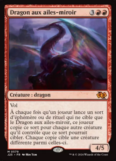 Dragon aux ailes-miroir, carte Magic J25 579 — extension Foundations Jumpstart