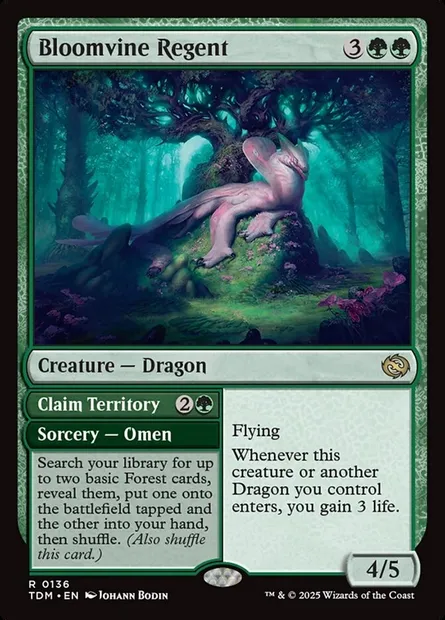 Bloomvine Regent // Claim Territory, Magic card TDM 136 — Tarkir: Dragonstorm set