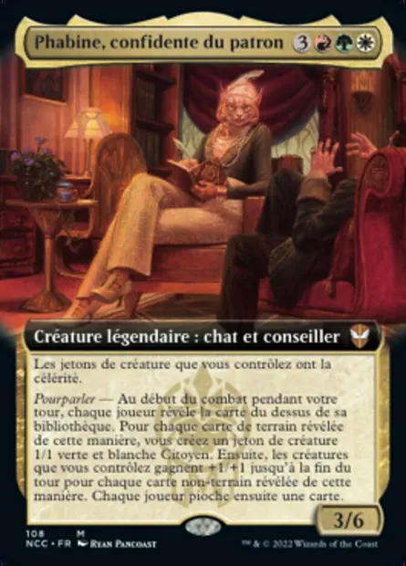 Phabine, confidente du patron, carte Magic NCC 108 — extension New Capenna Commander