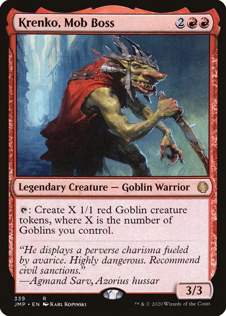 Krenko le caïd, carte Magic JMP 339 — extension Jumpstart