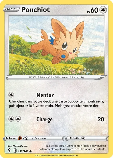 Ponchiot, carte Pokémon EVS 133 — extension Évolution Céleste