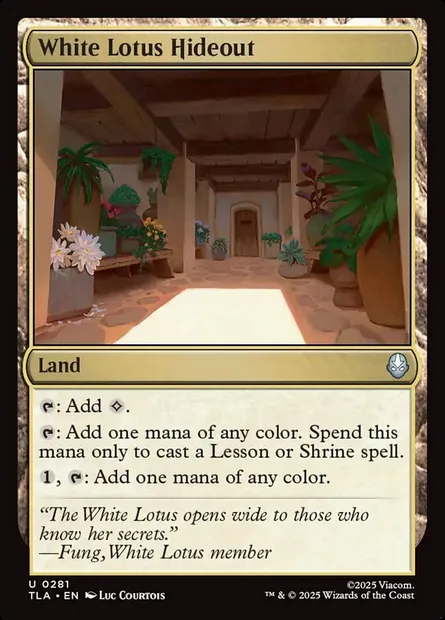 White Lotus Hideout, Magic card TLA 281 — Avatar: The Last Airbender set