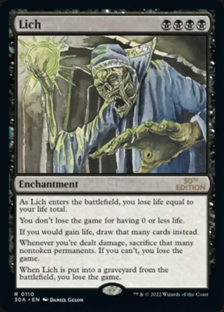 Lich, carte Magic 30A 110 — extension 30th Anniversary Edition