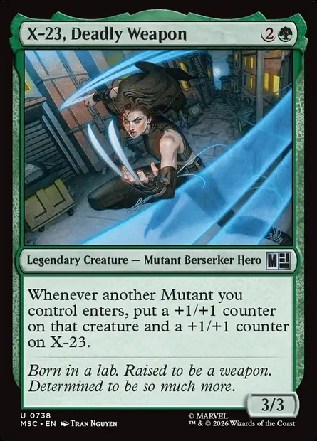 X-23, Deadly Weapon, Magic card MSC 738 — Marvel Super Heroes Commander set
