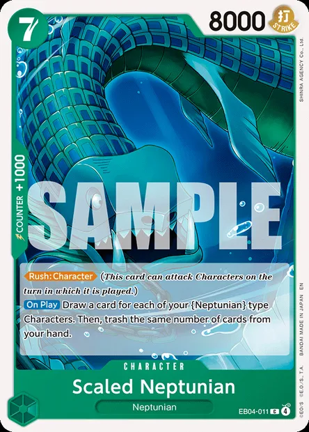 Scaled Neptunian, One Piece card EB04-011 — EGGHEAD CRISIS set