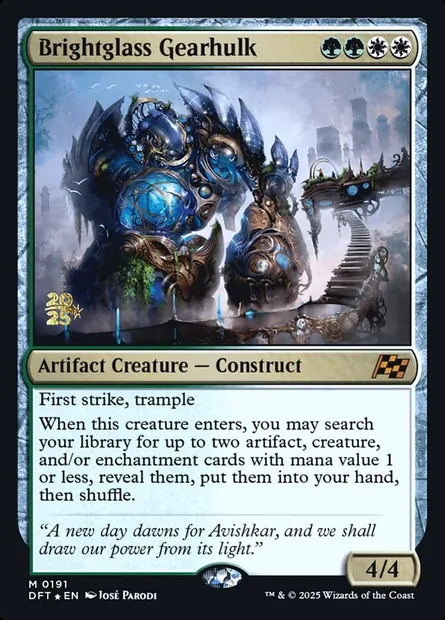 Brightglass Gearhulk, Magic card PDFT 191s — Aetherdrift Promos set