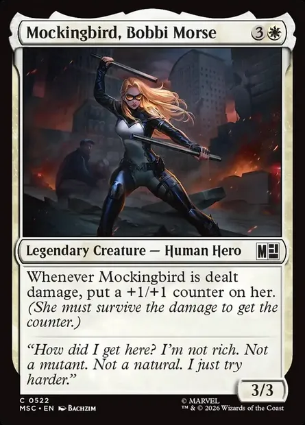 Mockingbird, Bobbi Morse, Magic card MSC 522 — Marvel Super Heroes Commander set