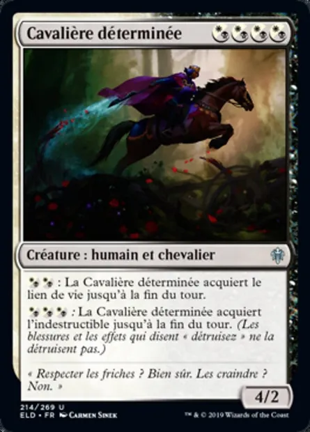 Cavalière déterminée, carte Magic ELD 214 — extension Throne of Eldraine
