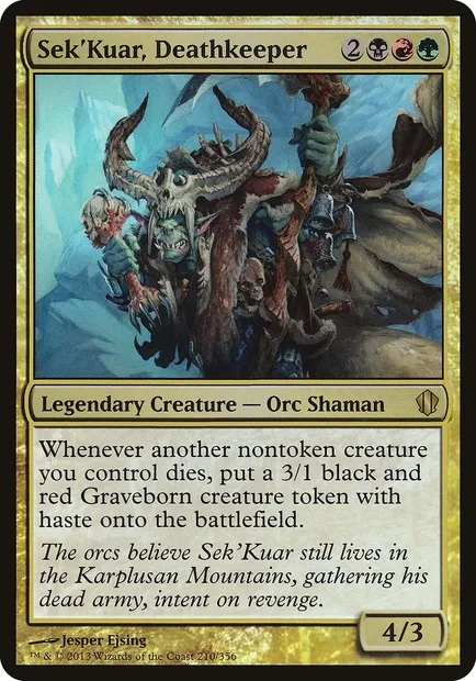 Sek'Kuar, Deathkeeper, Magic card OC13 210 — Commander 2013 Oversized set