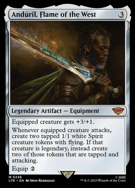 Andúril, Flame of the West, Magic card LTR 236 — The Lord of the Rings: Tales of Middle-earth set