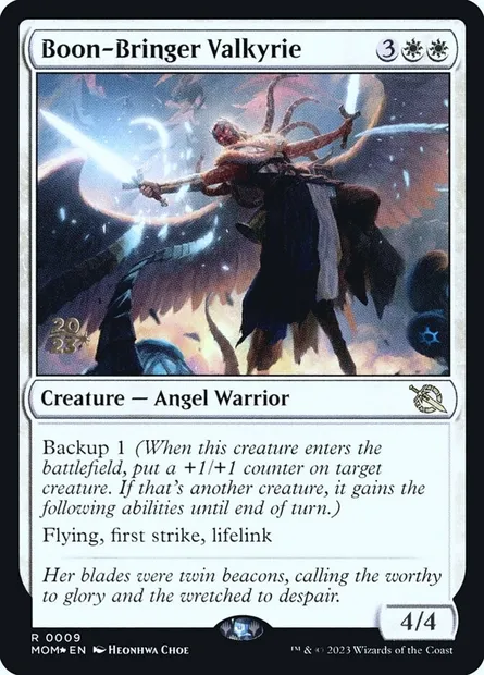 Boon-Bringer Valkyrie, Magic card PMOM 9s — March of the Machine Promos set