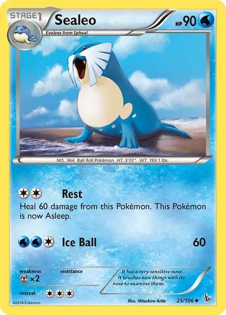 Sealeo, Pokémon card FLF 25 — Flashfire set