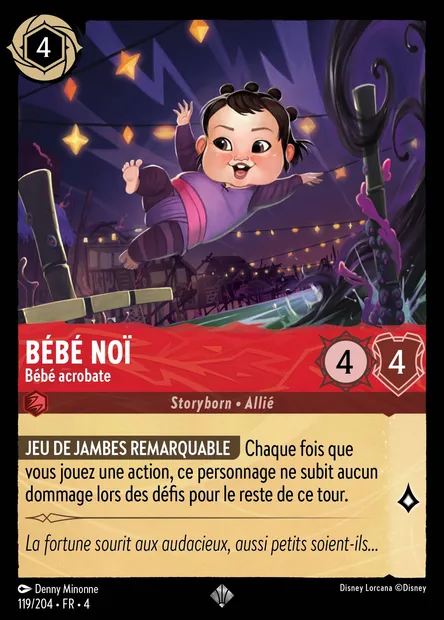 Bébé Noï - Bébé acrobate, carte Disney Lorcana CH4-119 — extension Le Retour d'Ursula
