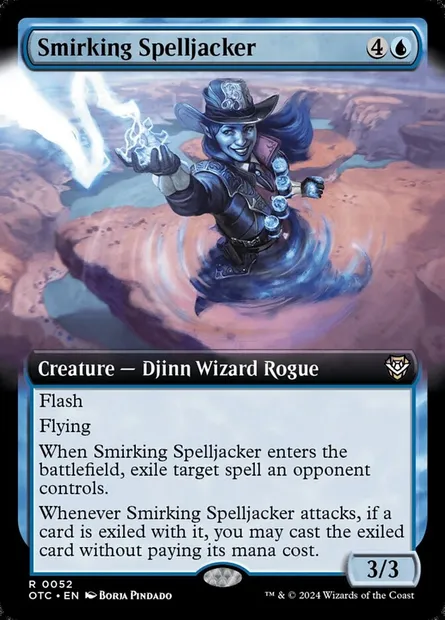 Smirking Spelljacker, Magic card OTC 52 — Outlaws of Thunder Junction Commander set