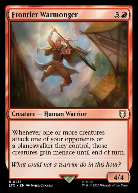 Frontier Warmonger, Magic card LTC 217 — Tales of Middle-earth Commander set