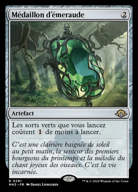 Médaillon d'émeraude, carte Magic MH3 291 — extension Modern Horizons 3