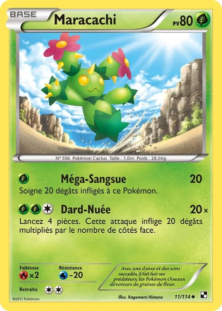 Maracachi, carte Pokémon BLW 11 — extension Noir & Blanc