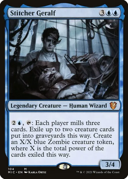 Stitcher Geralf, Magic card MIC 104 — Midnight Hunt Commander set
