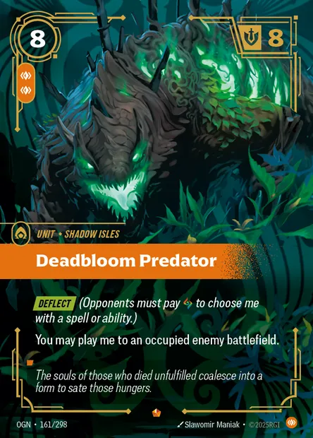 Deadbloom Predator, carte Riftbound OGN 161 — extension Origins